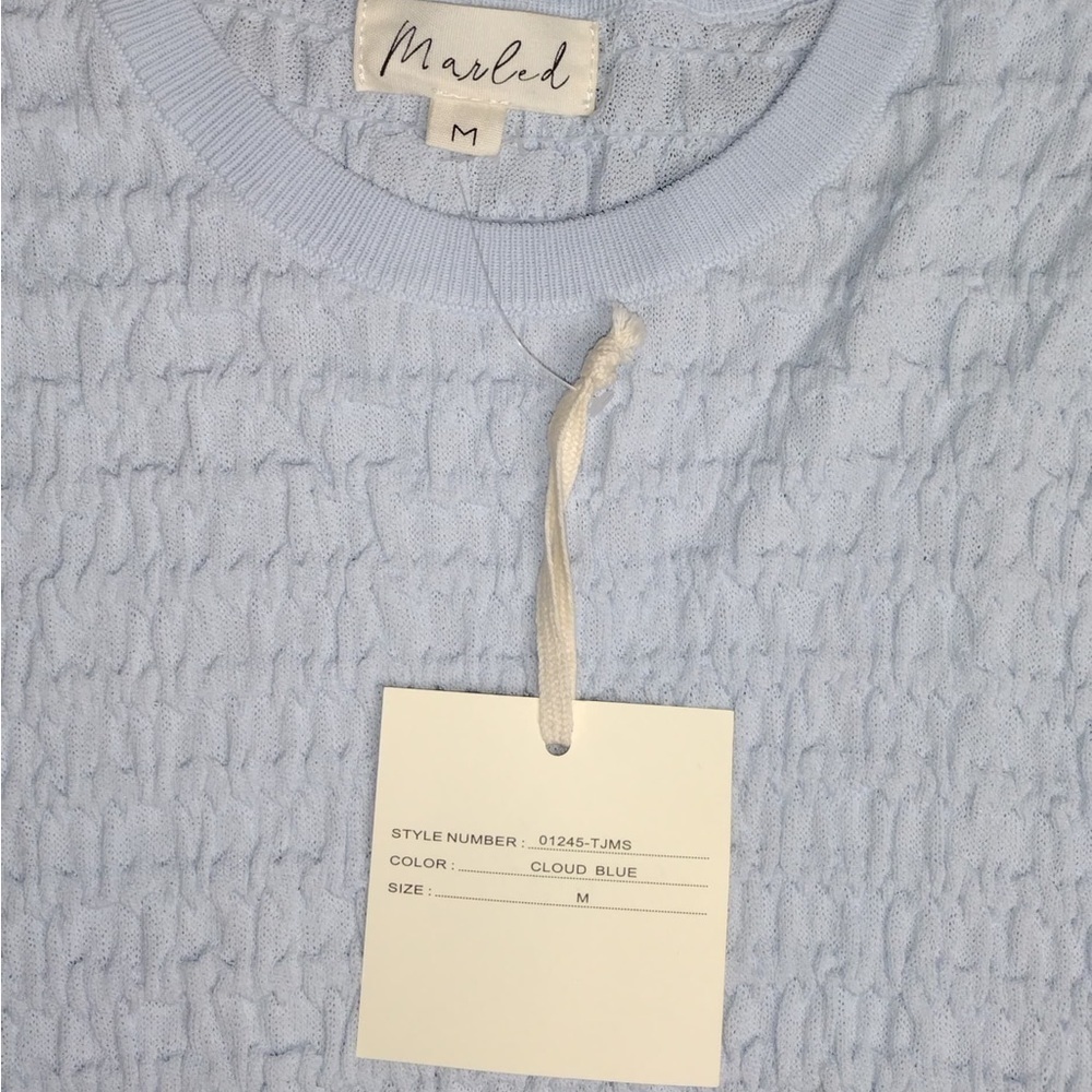 Marled Cloud Blue Knit Top size M brand new w tags - Picture 5 of 13